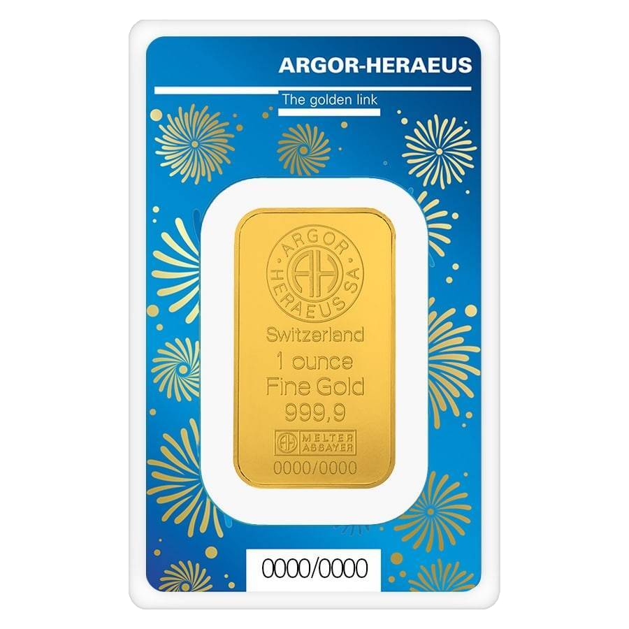 1 oz Gold Bar Argor Heraeus Lunar Year of the Rabbit