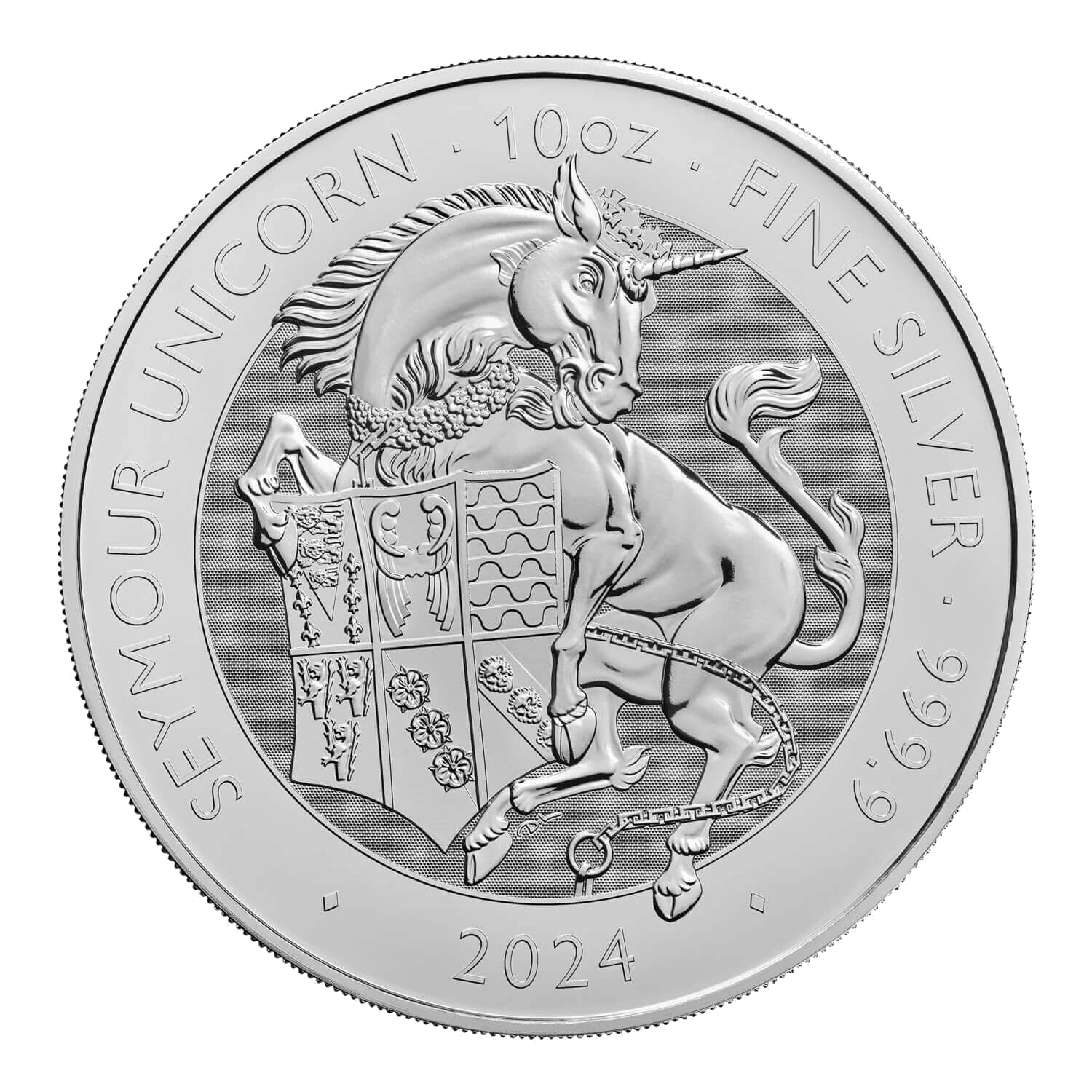 The Royal Tudor Beasts 2024 Seymour Unicorn 10oz Silver Bullion Coin